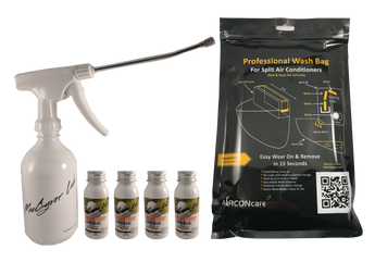 AIRCONcare Organic Air Conditioner Cleaning Kit Concentrate 4 x Standard Wash/ Air Conditioner Cleaner for Split Ductless