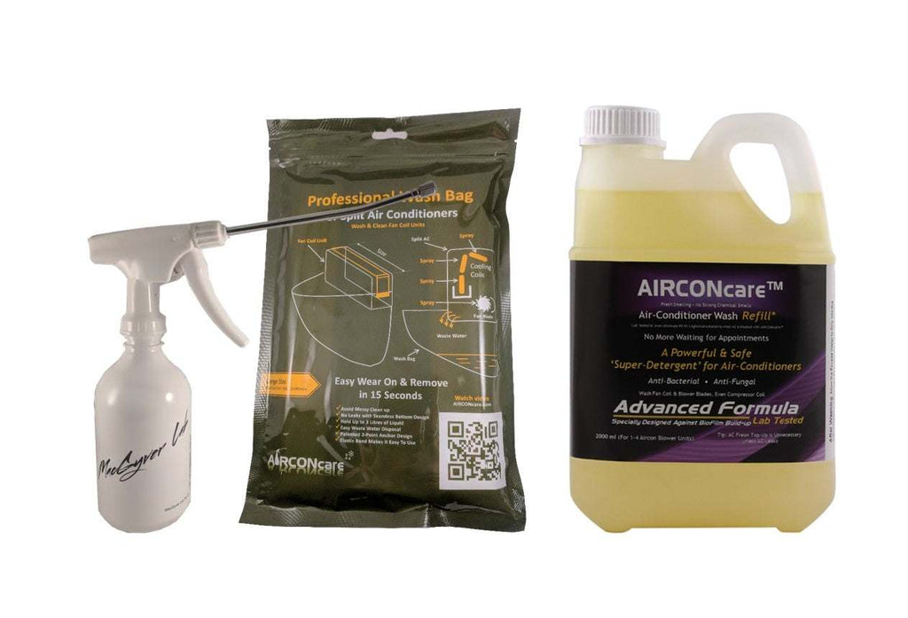 AIRCONcare Air Conditioner Cleaning Kit w/ Long Nozzle Spray Bottle AIRCONcarepro