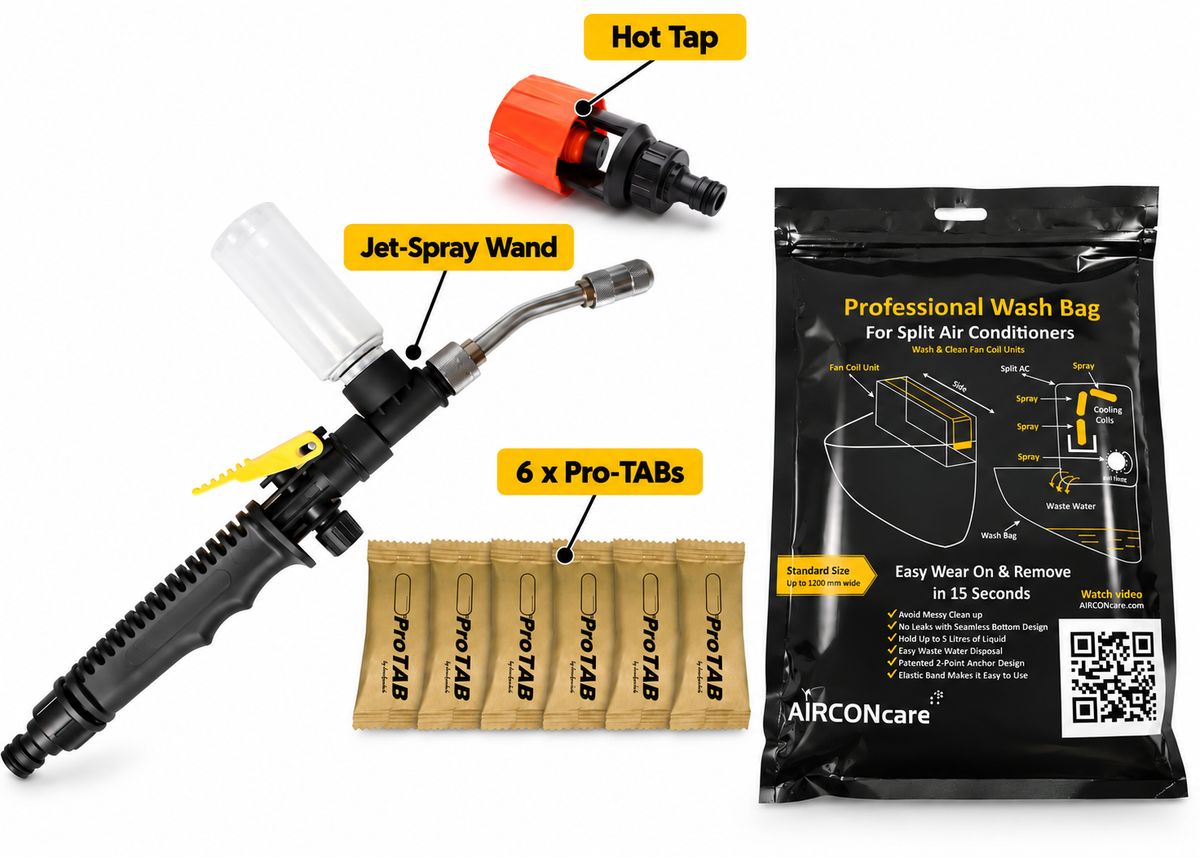 AIRCONcare ProTAB Jet-Wash Air Conditioner Cleaning Kit (Clean up to 6x AC Wall Units / Compressor)