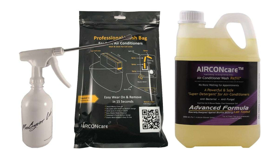 AIRCONcare Air Conditioner Cleaning Kit 2 / Air Conditioner Cleaner for Split Ductless by MacGyver Lab