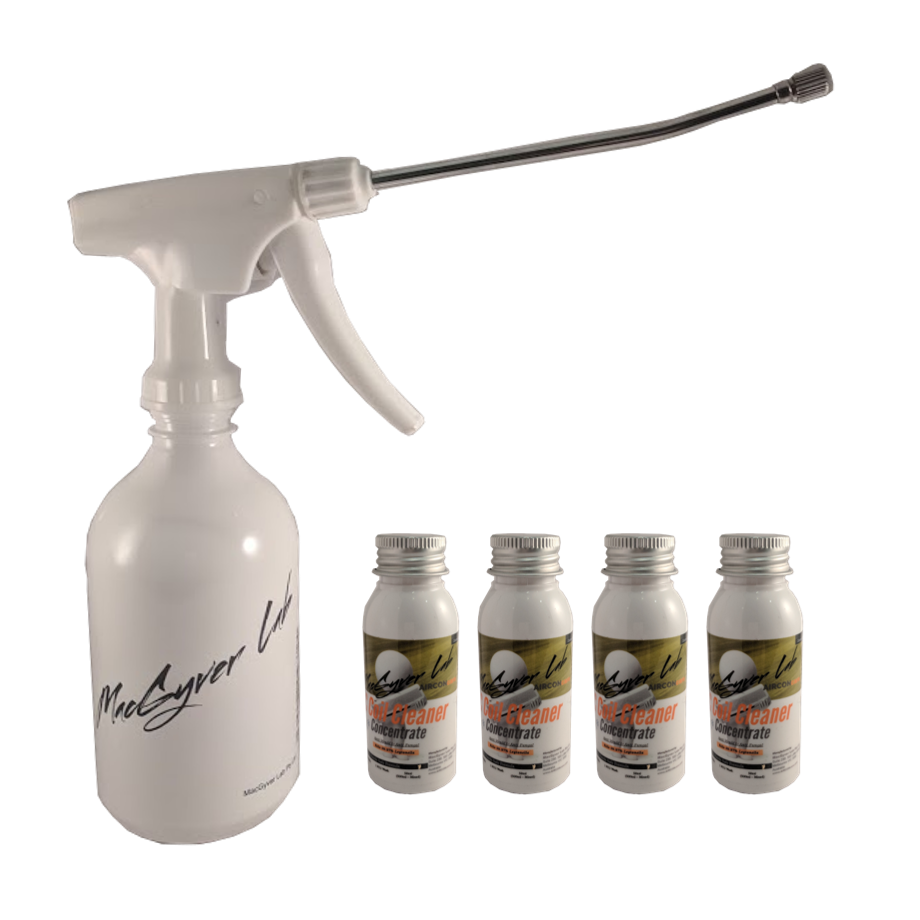 AIRCONcare Air Conditioner Cleaning Kit Concentrate 4 x Standard Wash (2 Litres of Air Conditioner Coil Cleaner Mixed)